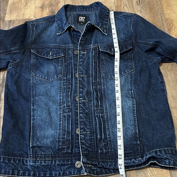 CR7 Celebrity Denim Men's Blue Denim Bomber Jacket - Picture 8 of 9